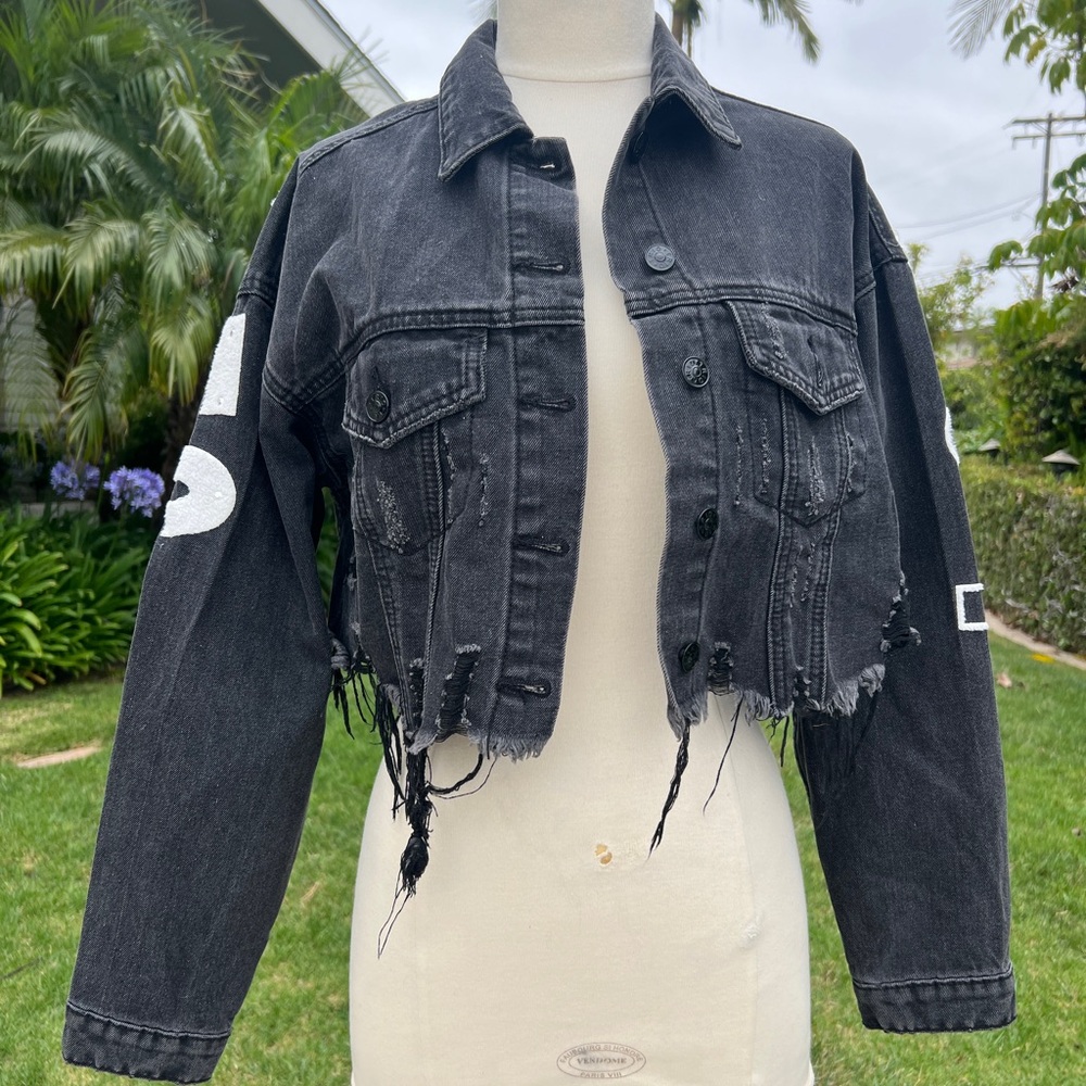 Custom Black Jean Jacket